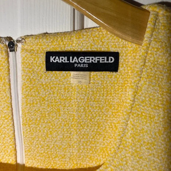 Karl Lagerfeld Yellow Puff Sleeve Mini Dress - Picture 7 of 11